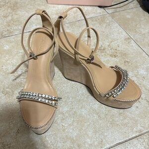 Schutz rhinestones shoes wedges 6.5